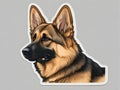 Express Your Love for German Shepherds: Contour Stickers on White Background