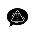 Expressing caution black icon concept. Expressing caution flat vector symbol, sign, illustration.