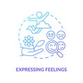 Expressing feelings blue gradient concept icon Royalty Free Stock Photo