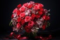 Expressing tenderness and passion with a stunning bouquet of roses and valentines