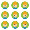 Construction Workers Avatar With Various Expression Royalty Free Stock Photo