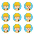 Delivery Woman Avatar With Various Expression