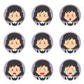 Female Housemaid Avatar With Various Expression Royalty Free Stock Photo