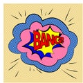 Expression bubble with bang on background with halftone dots. illustration, boom and sound effects BANG. Bubbles speech