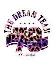 Expression: `the dream team` typography, tee shirt graphics