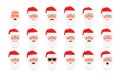 The expression on the face of a cheerful Santa Claus. Beautiful stylish bearded grandfather. A set of different emotions of a cute Royalty Free Stock Photo