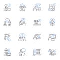 Expression line icons collection. Emotion, Communication, Language, Articulation, T, Gestures, Creativity vector and