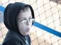 Excited Little Boy wearing glasses