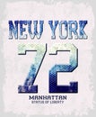 Expression: `New York, Manhattan...` typography, tee shirt graphics