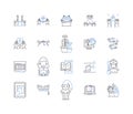 Expression line icons collection. Emotion, Communication, Art, Sincerity, T, Body language, Voice vector and linear