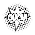 Expression splash with ouch word pop art line style