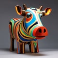 Expressionism Cow 3d Sculpture By Adam Hodge: Bold, Colorful, And Emotive Artwork