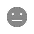 Expressionless emoji gray icon. Emotionless, indifferent face symbol.
