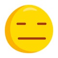 Expressionless Emoji Icon Illustration. Straight Vector Symbol Emoticon Design Doodle Vector.
