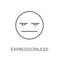 Expressionless emoji linear icon. Modern outline Expressionless