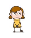 Expressionless Face - Cute Cartoon Girl Illustration