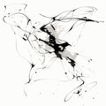 Expressive Abstraction: Black And White Flying Abstract Pattern Drawing