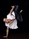 Expressive breakdancer Royalty Free Stock Photo