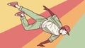 Expressive Breakdancer Showing Off Impressive Athleticism, vector design Generative AI Royalty Free Stock Photo