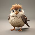 Expressive 3d Bird Render With Ultra Realistic And Cartoonish Innocence