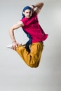 Expressive dancer jumping Royalty Free Stock Photo