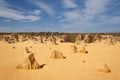 Expressive landscape of eroded pinnacles located in Nambung National Park, Western Australia