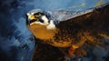 Expressive Digital Airbrush Painting Of A Majestic Peregrine Falcon