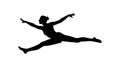 Expressive Female Dancer Leap Silhouette, vector design Generative AI Royalty Free Stock Photo