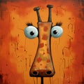 Expressive Giraffe Art In The Style Of Goro Fujita And Tomasz Jedruszek