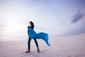 Expressive girl is posing in the desert Royalty Free Stock Photo