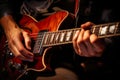 Expressive Guitar Strumming Session. Generative ai. Royalty Free Stock Photo