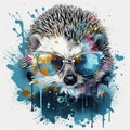 Expressive Hedgehog with Sunglasses: A Fun Addition to Your Designs.