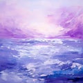 Expressive Impasto: Purple Mannerism Seascape Abstract