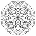 Expressive Line Art Mandala Coloring Page