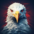 Expressive Low Poly Eagle Head On Red And Black Background Royalty Free Stock Photo