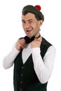 Expressive man in Scottish costume. Royalty Free Stock Photo