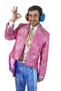 Expressive man in stage costume. Royalty Free Stock Photo
