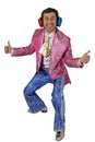 Expressive man in stage costume. Royalty Free Stock Photo