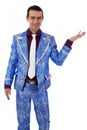 Expressive man in stage costume. Royalty Free Stock Photo