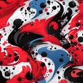Expressive manga style design with red, blue, and black colors (tiled)