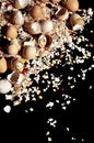 Messy mix of empty shattered egg shells Royalty Free Stock Photo