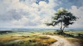 Expressive Oil Studies: Dynamic Landscapes Of English Countryside Scenes