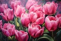 Expressive Painting tulips. Generate Ai Royalty Free Stock Photo