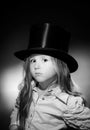 Expressive preschooler girl portrait in harcourt vintage style