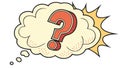 Expressive question mark bubble, doubt and consideration, vector design Generative AI Royalty Free Stock Photo