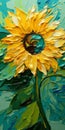 Expressive Sunflower Painting With Impasto Texture By Lina On Giino Art