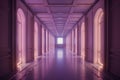 Expressive Symmetric Interior Design: Pale Yellow & Lavender Purple with Neon Lights & Shiny Walls - Award-Winning HD 8K