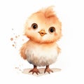 Expressive Watercolor Chicken Illustration With Childlike Character Design