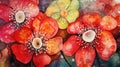 Expressive Watercolor Rafflesia Petals AI Generated