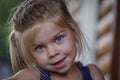 Expressive young blond girl portrait